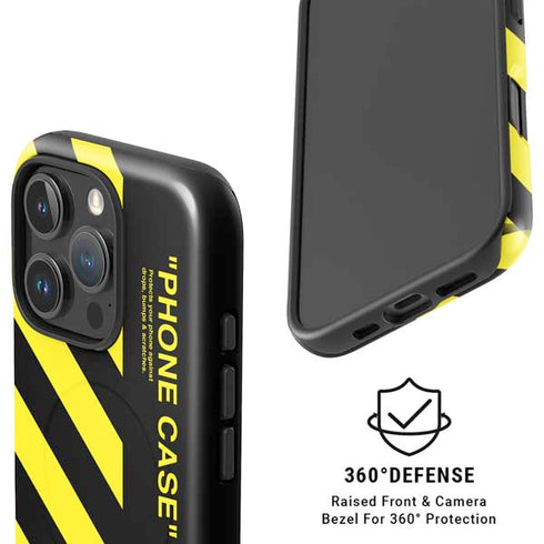 Black and Yellow Stripes iPhone 16 Pro Magsafe Impact Case